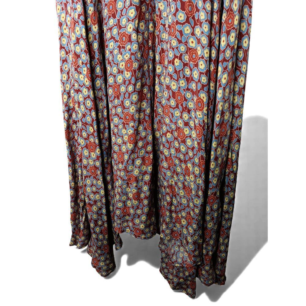 New Joie Eilish Floral Maxi Dress Fired Brick Multi Long Sleeve Boho Size S - Picture 7 of 16